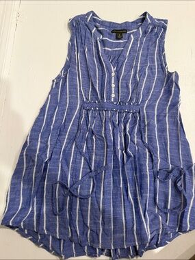 A Plus in the Post Blue & White Striped Sleeveless Tunic